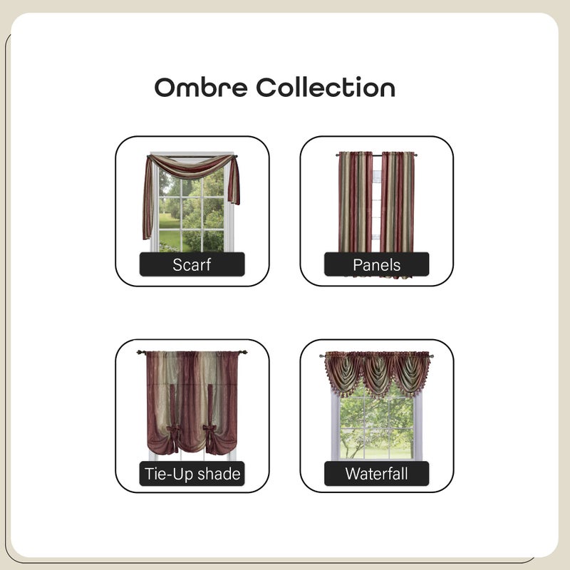 ACHIM Sheer Window Scarf Valance - 50 Inch Width x 144 Inch Length (Burgundy) - Light Filtering Polyester Curtain Scarf - Lightweight Drapes for Living Room, Bedroom & Dining Room Home Decor - Image 5